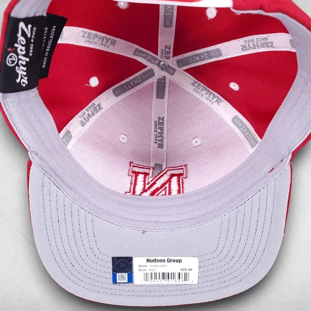NWT Nebraska Huskers Red Snapback Cap 3D Embroidered Zephyr Sportswear College